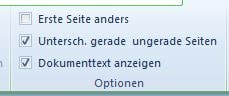 Unterschiedliche Kopf- und Fußzeilen auf geraden und ungeraden Seiten