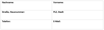 Aufbau eines Formulars nach DIN 5008 mit Leittext über den Schreibfeldern