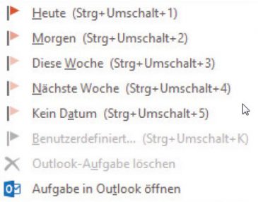 Bild 3: Über die entsprechenden Einträge in OneNote legen Sie schnell eine Aufgabe an, die mit Outlook synchronisiert wird